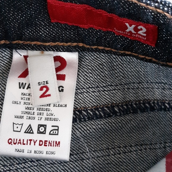 X2 Low Rise Crop Dark Wash Denim Blue Jeans Sz 2 - Picture 5 of 8
